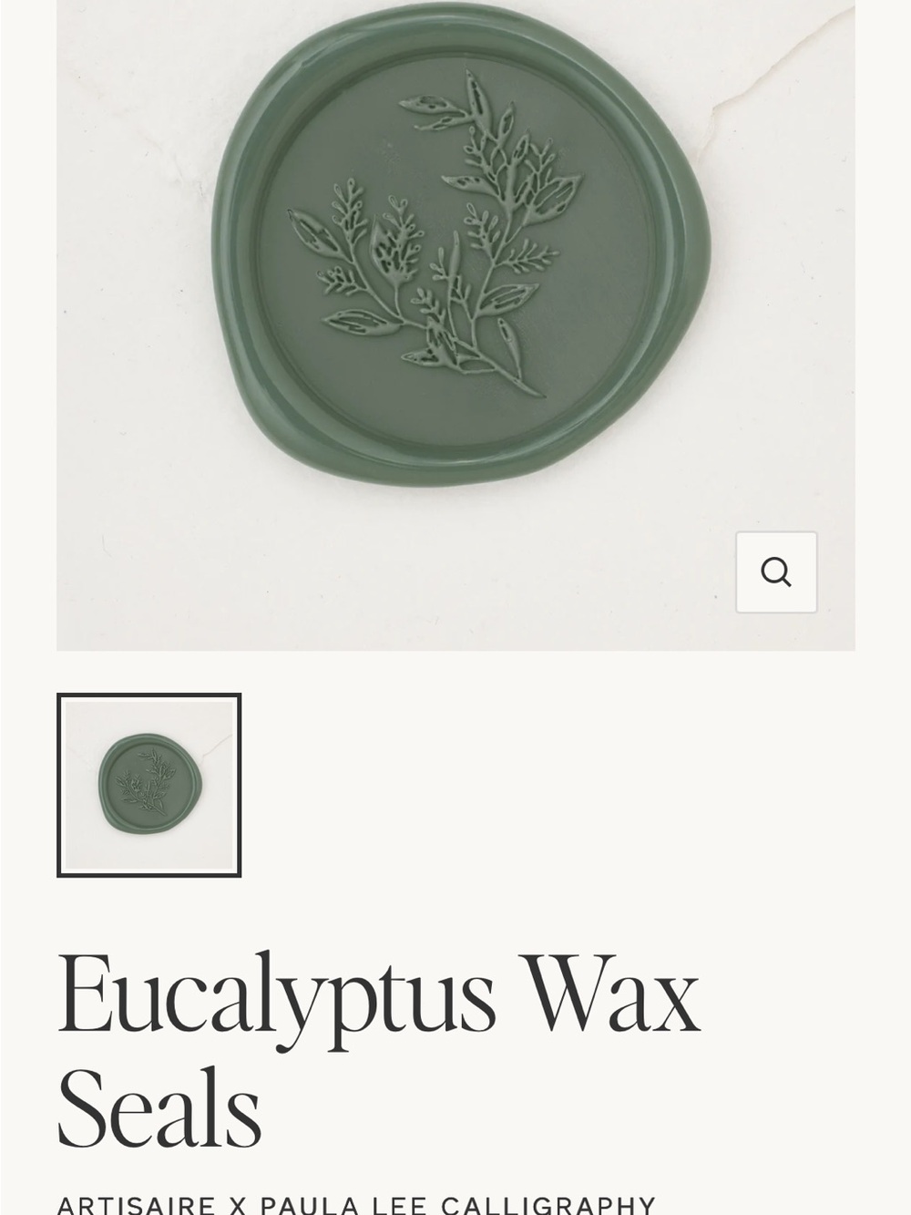 Eucalyptus Green Wax Seals by Paula Lee Calligraphy